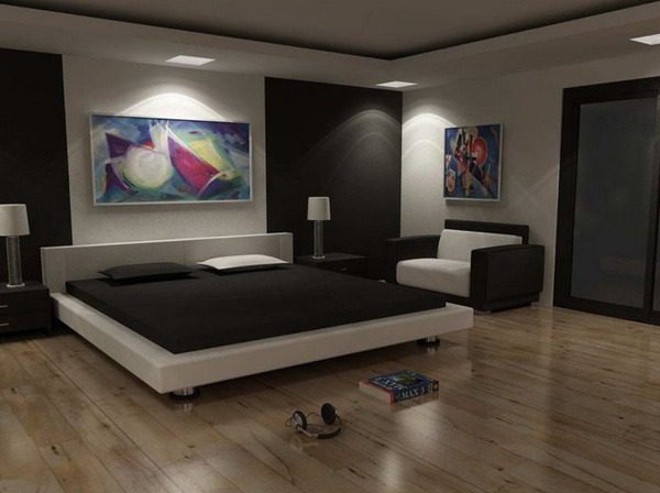Ασπόμαυρη κρεβατοκάμαρα